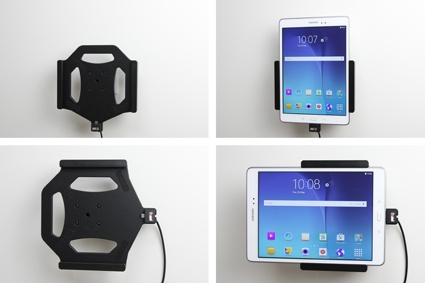 Brodit Aktiv hållare med USB-kabel och cigg-adapter, Samsung Galaxy Tab A 9.7 