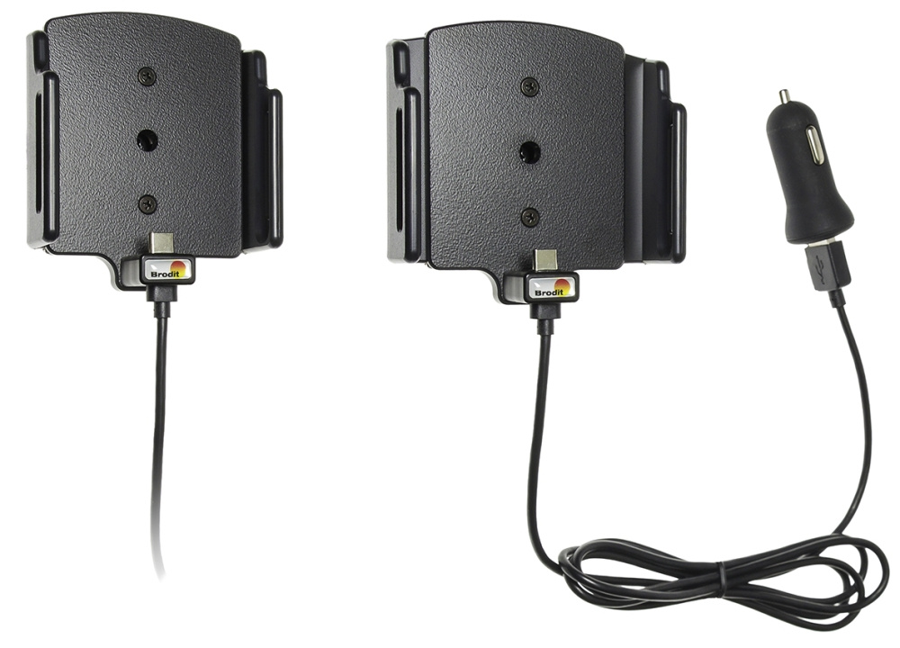 Brodit Aktiv hållare med USB-kabel och cigg-adapter, Samsung Galaxy S24 Ultra SM-S928B/DS/S24+ SM-S926B/DS/S25 Ultra/S25+