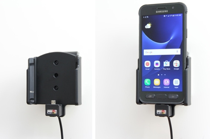 Brodit Aktiv hållare med USB-kabel och cigg-adapter, Samsung Galaxy S7 Active 