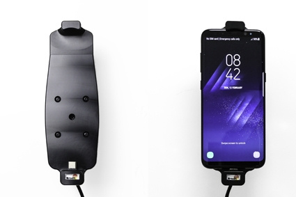 Brodit Aktiv hållare med USB-kabel och cigg-adapter, Samsung Galaxy S10/S8/S9