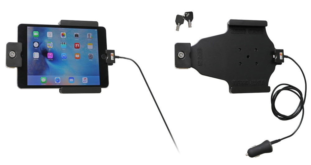 Brodit Hållare med nyckel-lås, Apple iPad Mini 2019/4 (A1538, A1550)/5th Gen (A2124, A2125, A2126, A2133)