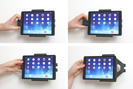 Brodit Hållare med fjäder-lås, Apple iPad 5th Gen (A1822, A1823)/9.7 6th Gen (A1893, A1954)/9.7 New/Air (A1474, A1475, A1476)
