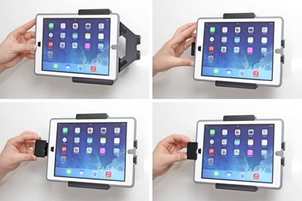Brodit Hållare med fjäder-lås, Apple iPad 5th Gen (A1822, A1823)/9.7 6th Gen (A1893, A1954)/9.7 New/Air (A1474, A1475, A1476)