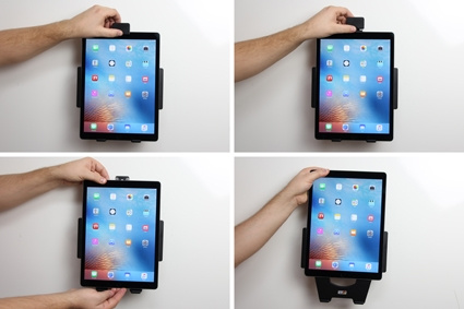 Brodit Hållare med fjäder-lås, Apple iPad Pro 12.9 (A1584, A1652, A1670, A1671) 