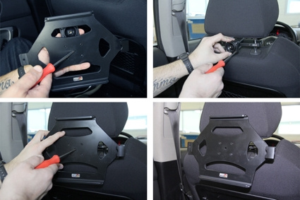 Brodit Hållare med fjäder-lås, Apple iPad 4th Gen (A1458, A1459, A1460)/With Retina (Lightning Connector)