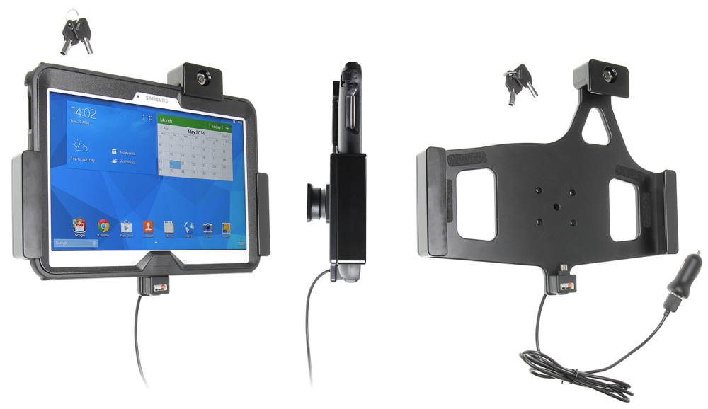 Brodit Hållare med nyckel-lås, Samsung Galaxy Tab 4 10.1 SM-T530/SM-T531/SM-T535
