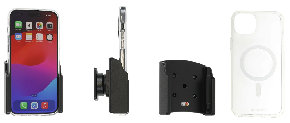 Brodit Mobilskal med Passiv hållare, Apple iPhone 15 Plus 
