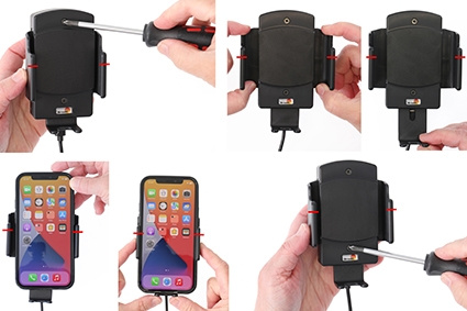 Brodit Qi trådlös aktiv hållare för fast installation, Apple/Google/Huawei/Oppo/Samsung