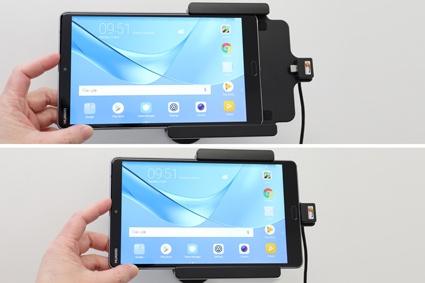 Brodit Aktiv hållare med USB-kabel och cigg-adapter, Huawei MediaPad M5 8.4 