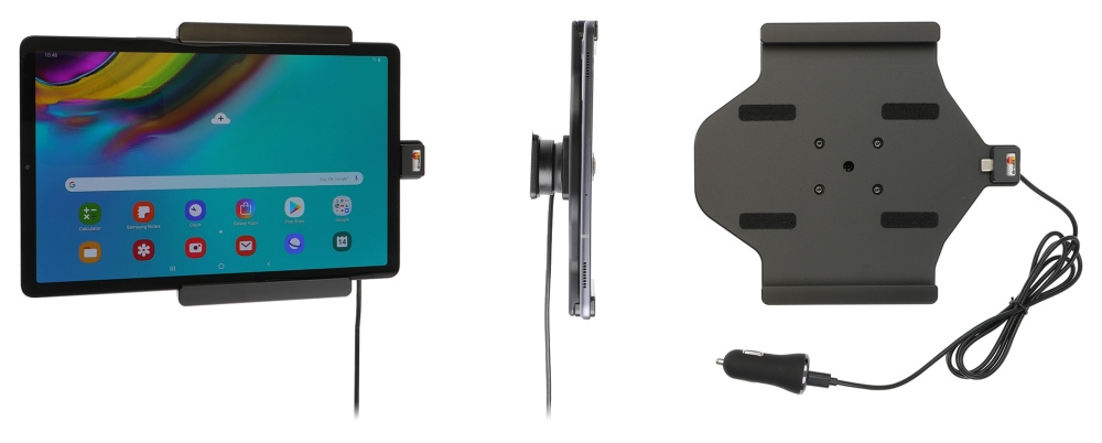 Brodit Aktiv hållare med USB-kabel och cigg-adapter, Samsung Galaxy Tab S5e 10.5 SM-T720/SM-T725 