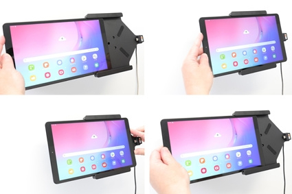 Brodit Aktiv hållare med USB-kabel och cigg-adapter, Samsung Galaxy Tab A 10.1 (2019) SM-T510/SM-T515 