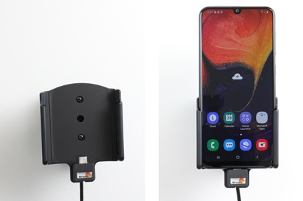 Brodit Aktiv hållare med USB-kabel och cigg-adapter, Samsung Galaxy A50 (SM-A505) 