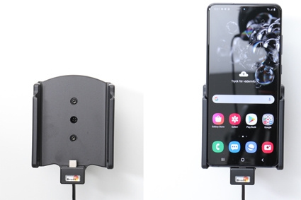 Brodit Aktiv hållare med USB-kabel och cigg-adapter, Samsung Galaxy S20 Ultra 5G (SM-G988B)/S21 Ultra 5G SM-G9988/DS