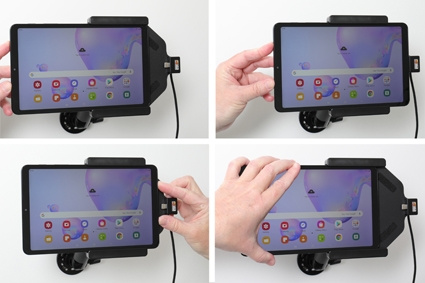 Brodit Aktiv hållare med USB-kabel och cigg-adapter, Samsung Galaxy Tab A 8.4 (2020) SM-T307 