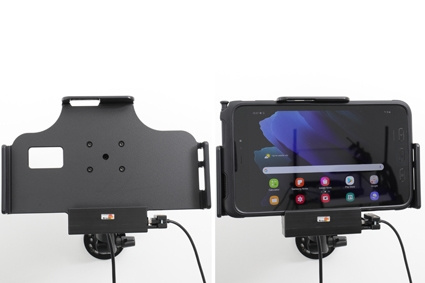 Brodit Aktiv hållare med USB-kabel och cigg-adapter, Samsung Galaxy Tab Active 2 SM-T390/SM-T395/3 SM-T570/SM-T575