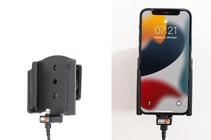 Brodit Aktiv hållare med USB-kabel och cigg-adapter, Apple iPhone 13 Mini 