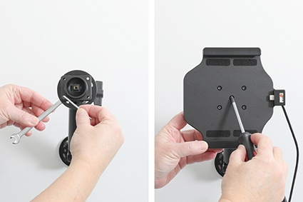 Brodit Aktiv hållare med USB-kabel och cigg-adapter, Apple iPad Mini 6th Gen (A2567, A2568, A2569)/7th Gen 2024 (A2995, A2996)