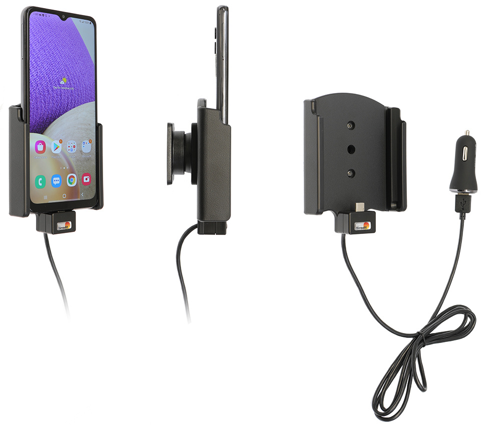 Brodit Aktiv hållare med USB-kabel och cigg-adapter, Samsung Galaxy A32 5G SM-A326U1/DS 