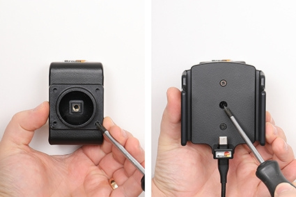 Brodit Aktiv hållare med USB-kabel och cigg-adapter, Apple iPhone 15/15 Pro/16/16 Pro/16e