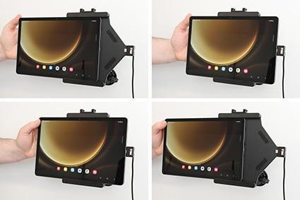 Brodit Aktiv hållare med USB-kabel och cigg-adapter, Samsung Galaxy Tab S9 FE SM-X51x 