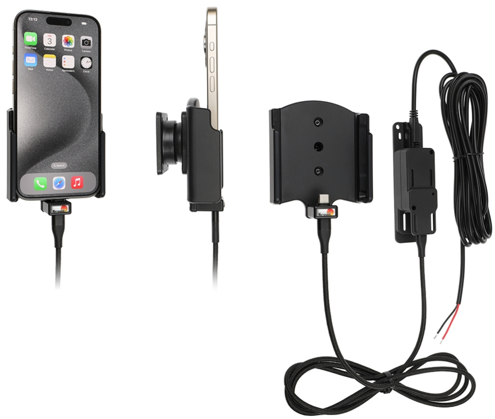 Brodit Aktiv hållare för fast installation, Apple iPhone 15/15 Pro