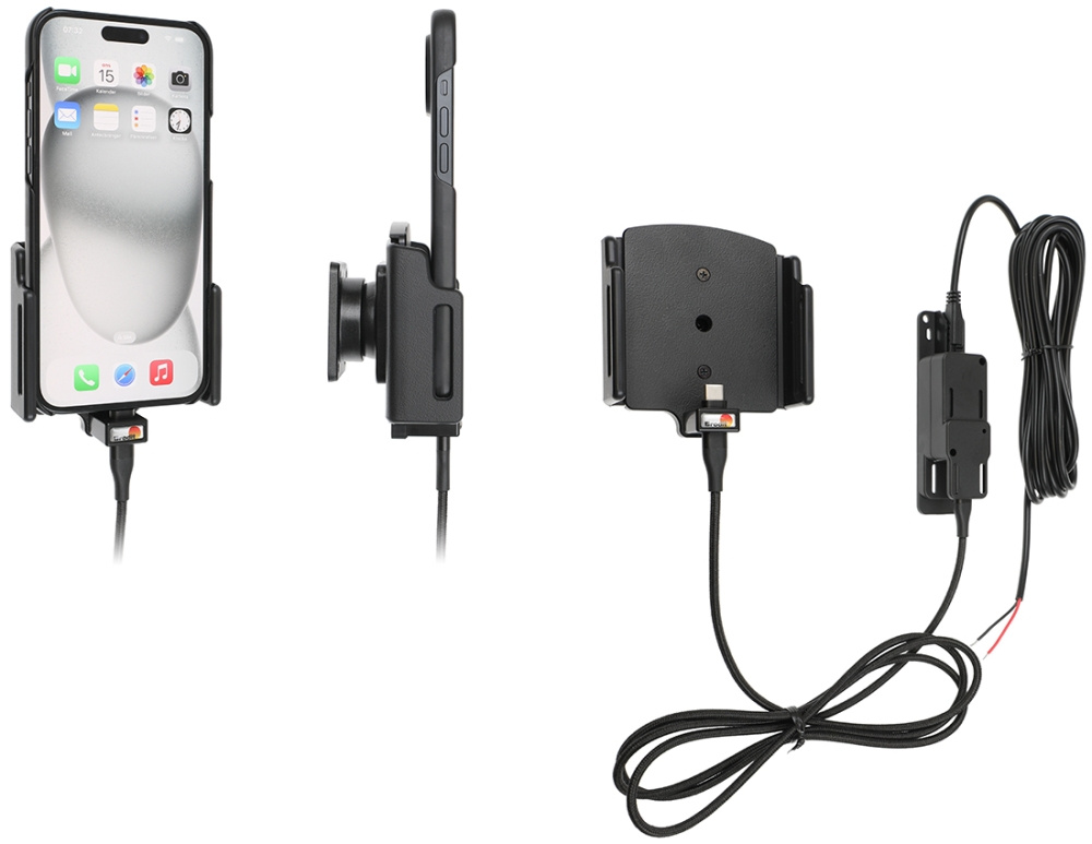 Brodit Aktiv hållare för fast installation, Apple iPhone 15 Plus/15 Pro Max/16 Plus/16 Pro Max