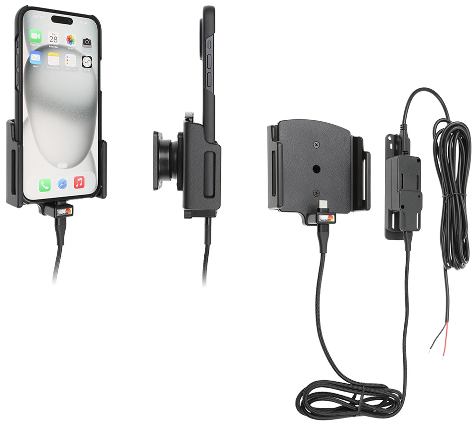 Brodit Aktiv hållare för fast installation, Apple iPhone 15 Plus/15 Pro Max/16 Plus/16 Pro Max