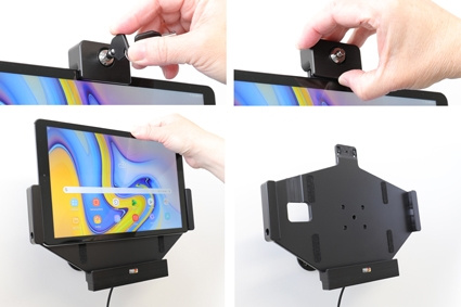 Brodit Hållare med nyckel-lås, Samsung Galaxy Tab A 10.5 SM-T590/SM-T595 