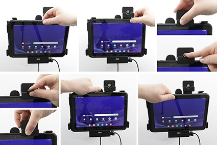 Brodit Hållare med nyckel-lås, Samsung Galaxy Tab Active 4 Pro SM-T630/SM-T636 