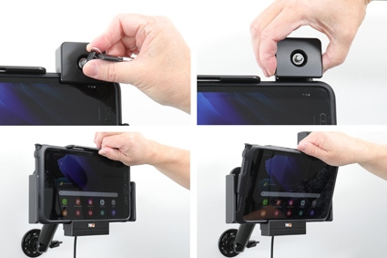 Brodit Hållare med nyckel-lås, Samsung Galaxy Tab Active 2 SM-T390/SM-T395/3 SM-T570/SM-T575/5 SM-X300/SM-X306B