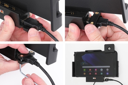 Brodit Hållare med nyckel-lås, Samsung Galaxy Tab Active 2 SM-T390/SM-T395/3 SM-T570/SM-T575/5 SM-X300/SM-X306B