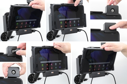 Brodit Hållare med nyckel-lås, Samsung Galaxy Tab Active 2 SM-T390/SM-T395/3 SM-T570/SM-T575/5 SM-X300/SM-X306B