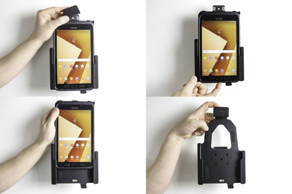 Brodit Hållare med fjäder-lås, Samsung Galaxy Tab Active 2 SM-T390/SM-T395/3 SM-T570/SM-T575/5 SM-X300/SM-X306B
