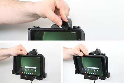 Brodit Hållare med fjäder-lås, Samsung Galaxy Tab Active 3 SM-T570/SM-T575/5 SM-X300/SM-X306B