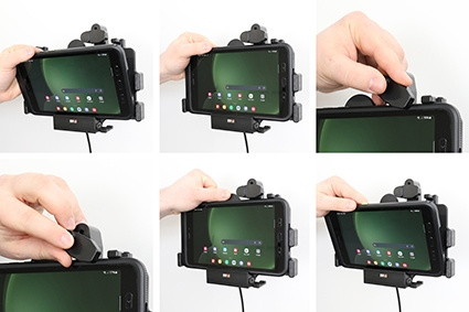 Brodit Hållare med fjäder-lås, Samsung Galaxy Tab Active 3 SM-T570/SM-T575/5 SM-X300/SM-X306B