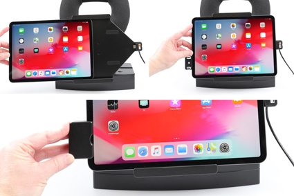 Brodit Hållare med fjäder-lås, Apple iPad Air 11 (A2902, A2903, A2904)/Air 11 2025 M3 (A3266, A3267, A2370)/Air 4th Gen (A2072, A2316, A2324, A2325)/Air 5th Gen (A2588, A2589, A2591)/Pro 11 2018 (A1980, A2013, A1934, A1979)/Pro 11 2020 2nd Generation  (A2