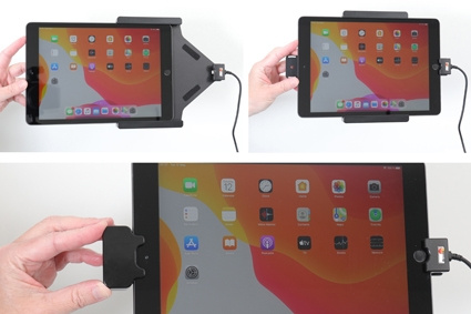 Brodit Hållare med fjäder-lås, Apple iPad 10.2 7th Gen (A2197, A2198, A2200)/8th Gen (A2428, A2429, A2430, A2270)/9th Gen (A2602, A2603, A2604, A2605)