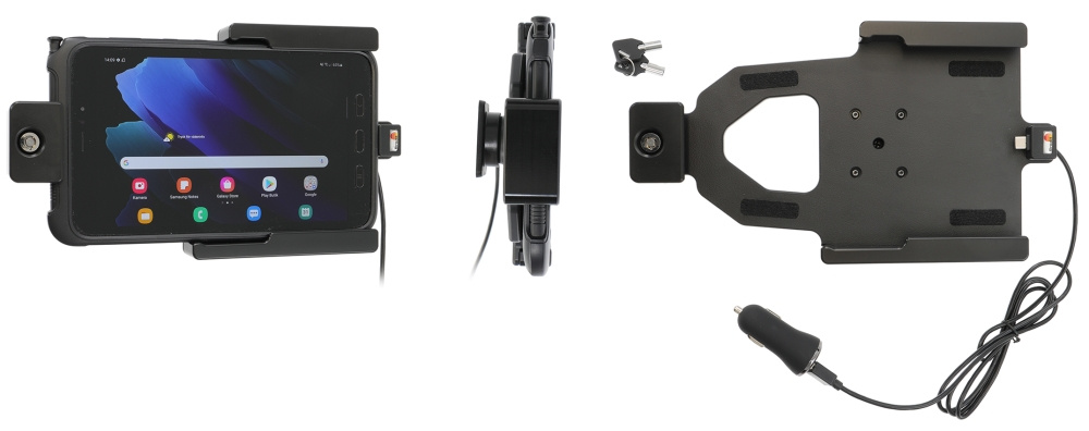 Brodit Hållare med nyckel-lås, Samsung Galaxy Tab Active 2 SM-T390/SM-T395/3 SM-T570/SM-T575