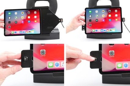 Brodit Hållare med nyckel-lås, Apple iPad Air 11 (A2902, A2903, A2904)/Air 11 2025 M3 (A3266, A3267, A2370)/Air 4th Gen (A2072, A2316, A2324, A2325)/Air 5th Gen (A2588, A2589, A2591)/Pro 11 2018 (A1980, A2013, A1934, A1979)/Pro 11 2020 2nd Generation  (A2