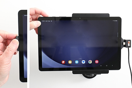 Brodit Hållare med fjäder-lås, Samsung Galaxy Tab A9+ 11 SM-X210/SM-X215 LTE/SM-X216 5G 
