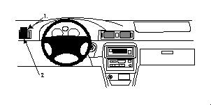 Diagram över instrumentbrädan för Toyota Camry 97-01, vänster sida.