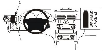 Interiör av en Mercedes Benz C-Klass med instrumentpanel och ratten.