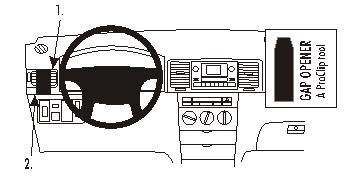 Instrumentbräda med ratt och kontroller för Toyota Corolla 02-07.