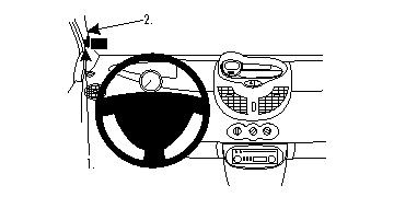 Inredning med ratt och instrumentpanel för Renault Twingo 08-12, vänster sida.