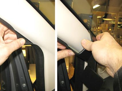 Montering av vänster dörrlist på Ford Ka 09-15.