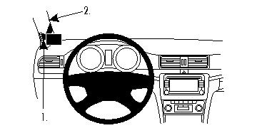 Diagram över instrumentpanel och vissa kontroller i Skoda Superb 09-05.