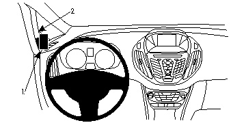 Instrumentpanel och ratt för Ford B-Max 13-15, vänster sida.