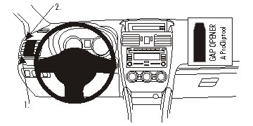 Illustration av instrumentbrädan i Subaru Forester 13-15, med fokus på ventilationsöppningar.