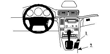 Diagram över instrumentpanelen och konsolen i Volvo S80 99-06.