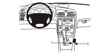 Interiör av en Volvo V70 05-08 med fokus på konsolen och växelspaken.